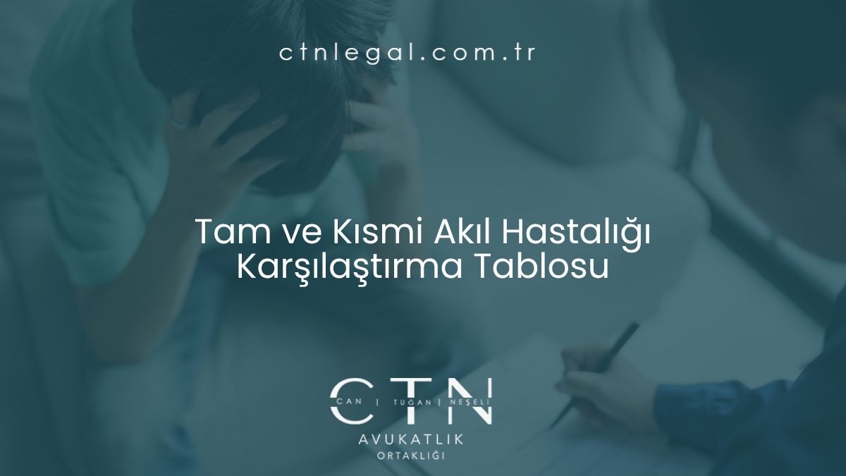 Tam ve Kısmi Akıl Hastalığı Karşılaştırma Tablosu